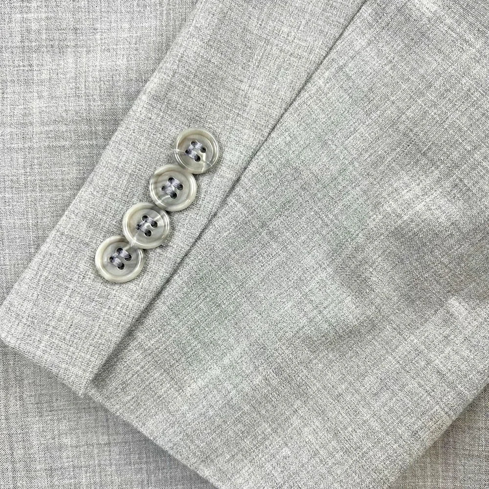 Jack Victor Elite Gray 100%‎ Wool Blazer Vitale Barberis Canonico Super 120s 44R